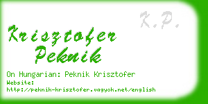 krisztofer peknik business card
